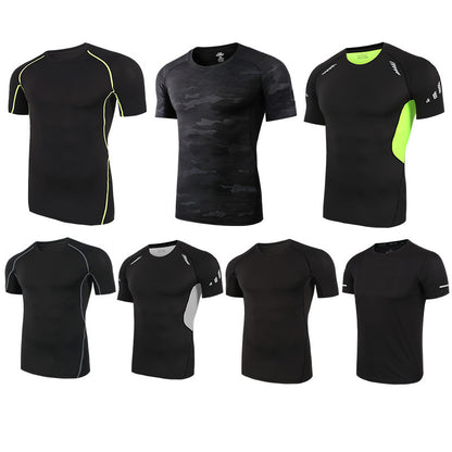 Men's Running Fitness Clothes - Lightweight Polyester Fiber T-Shirt