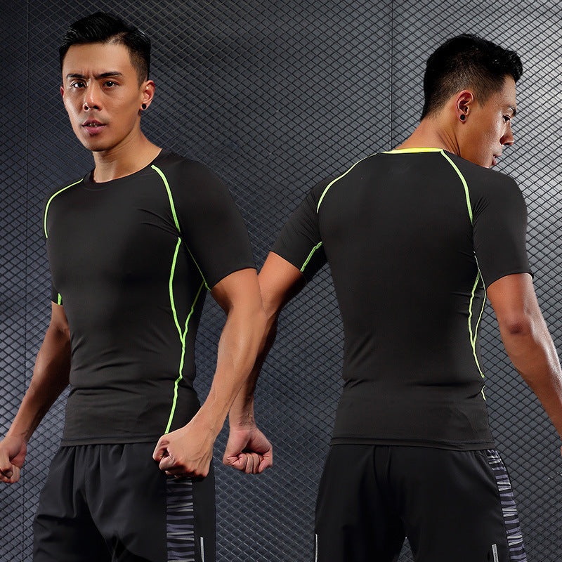 Men's Running Fitness Clothes - Lightweight Polyester Fiber T-Shirt