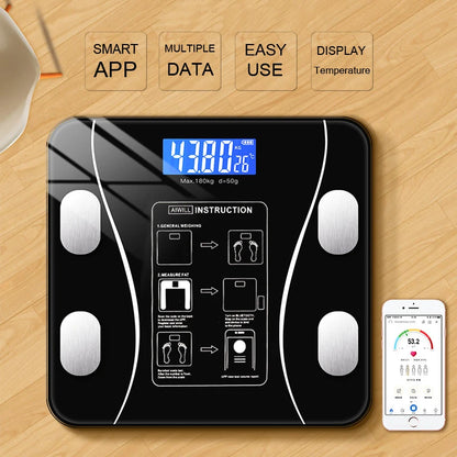 Smart Body Fitness Compositions Health Analyzer - USB Rechargeable Wireless Digital Weight Scale