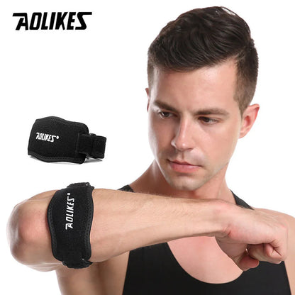 AOLIKES Adjustable Elbow Support Brace for Golfers, Tennis, and Basketball - Epicondylitis Pain Relief