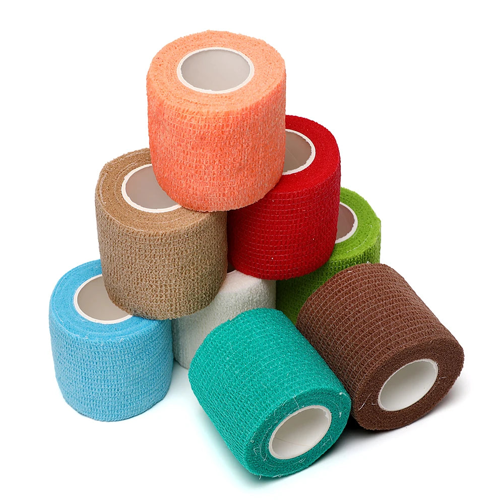 Colorful Athletic Wrap Tape Self Adhesive Elastic Bandage Elastoplast Sports Protector for Fitness Clothes Knee Finger Ankle Palm Shoulder