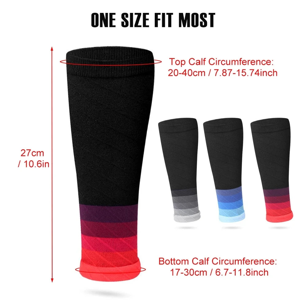 Calf Support Compression Sleeves for Men & Women - Footless Leg Warmers for Running & Outdoor Sports - 20-30mmHg Compression for Fitness & Wellness