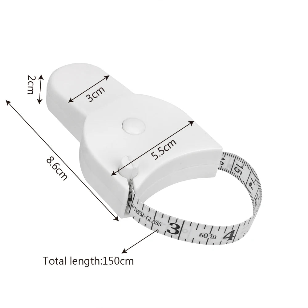 Fitness Body Fat Measuring Tape, 150CM Retractable Caliper for Accurate Weight Loss and Body Measurement