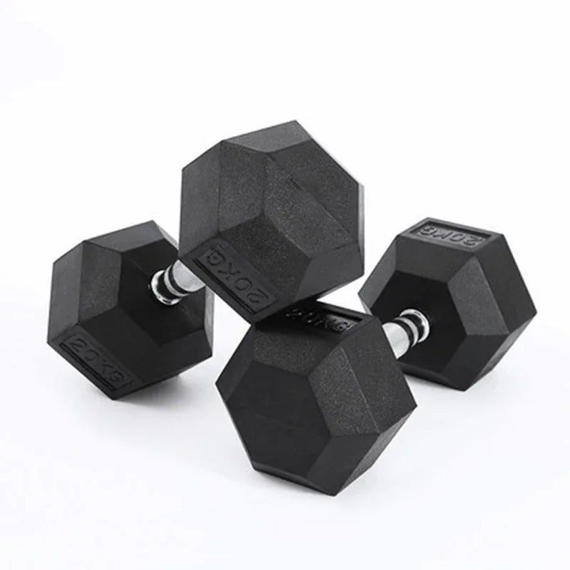 Hexagonal Fixed Dumbbells - Durable Rubber Dumbbells for Men's and Women's Home Fitness Training