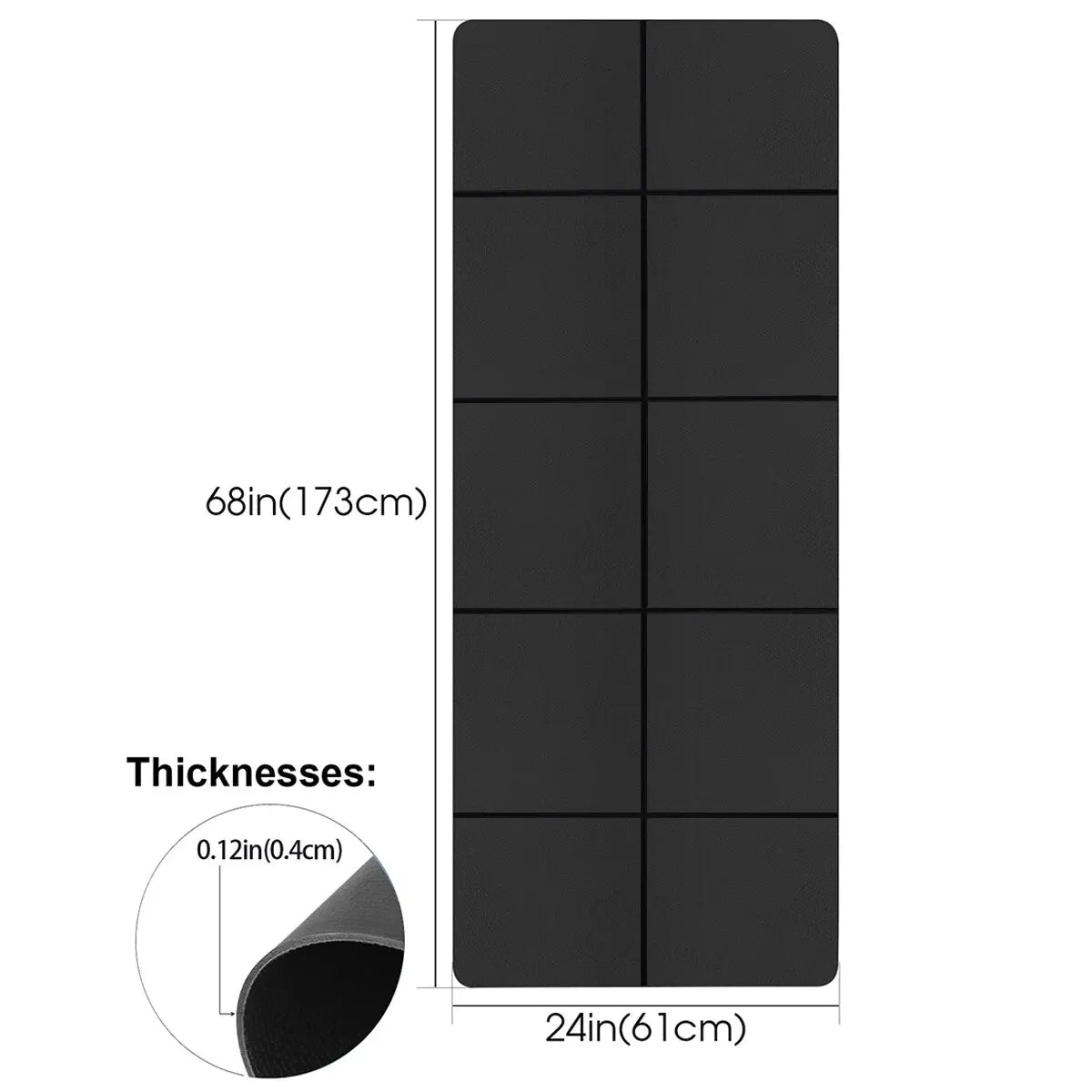 Fitness Yoga Mat - Anti-skid EVA Foam 4MM Thick Wellness Exercise Mat for Pilates and Gymnastics