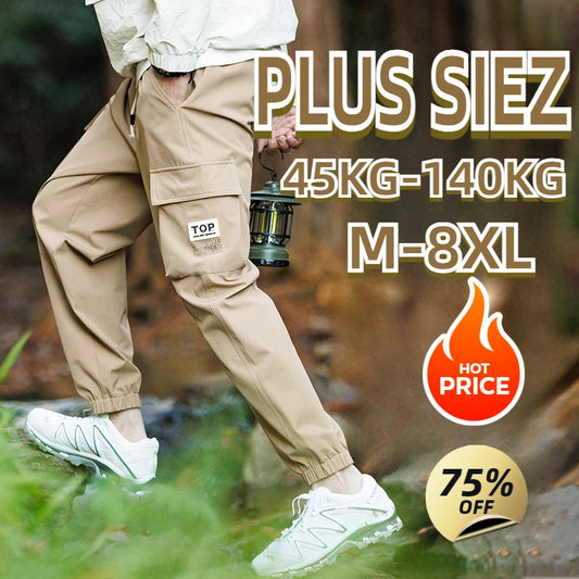 Plus Size Men's Breathable Hiking Pants - Quick Dry Fishing, Trekking, Camping Sport Trousers (7XL, 8XL)