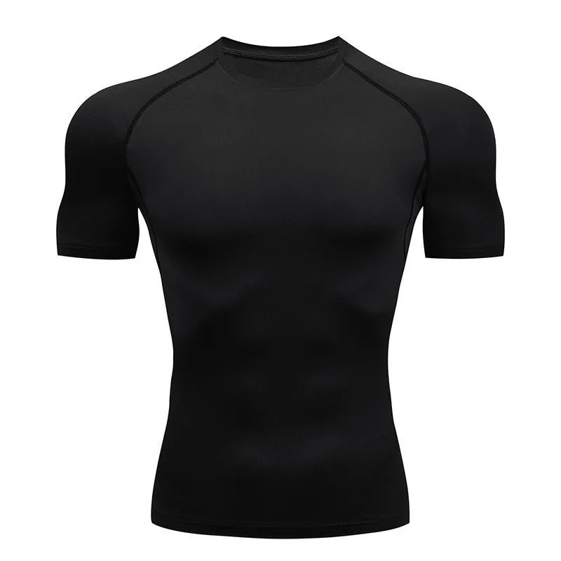 Men's Short Sleeved Quick Dry Fitness T-Shirt - Breathable Sportswear Clothes