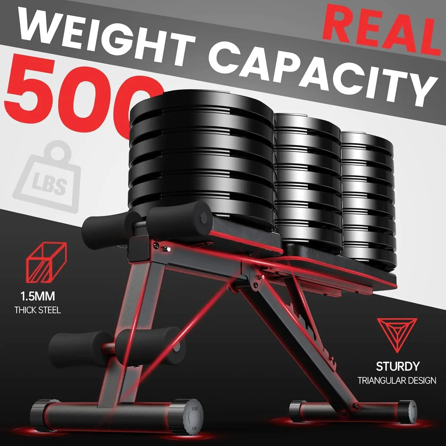 Adjustable Weight Bench - Fitness Full Body Workout Multi-Purpose Foldable Incline Decline Exercise Bench for Home Gym