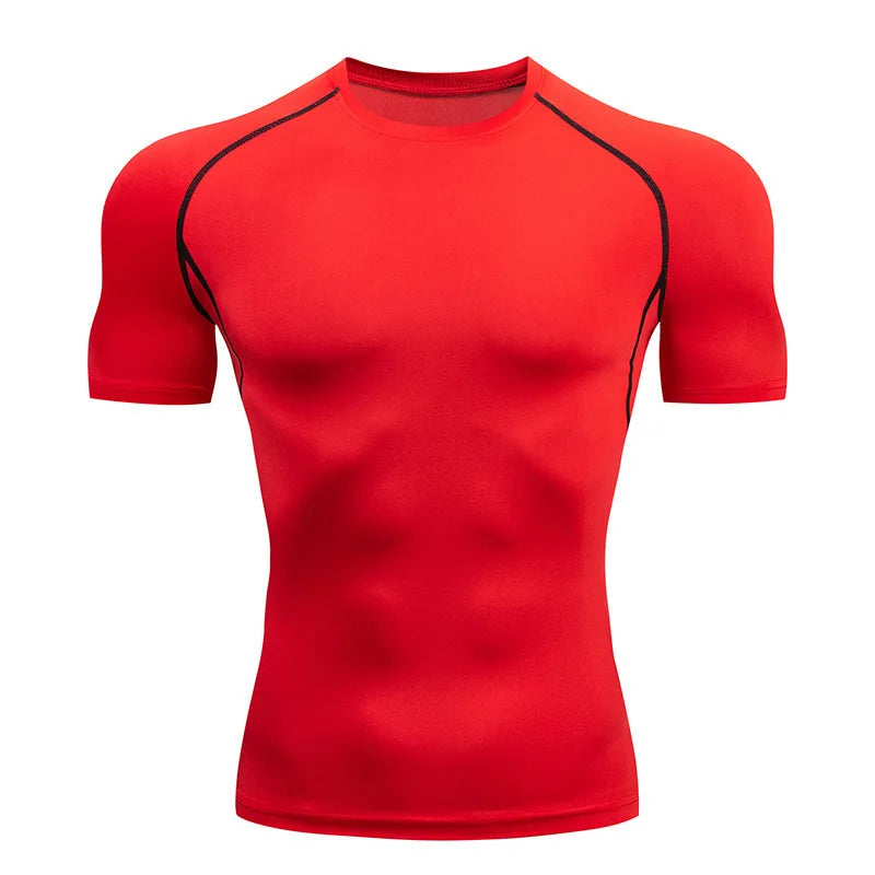 Men's Short Sleeved Quick Dry Fitness T-Shirt - Breathable Sportswear Clothes