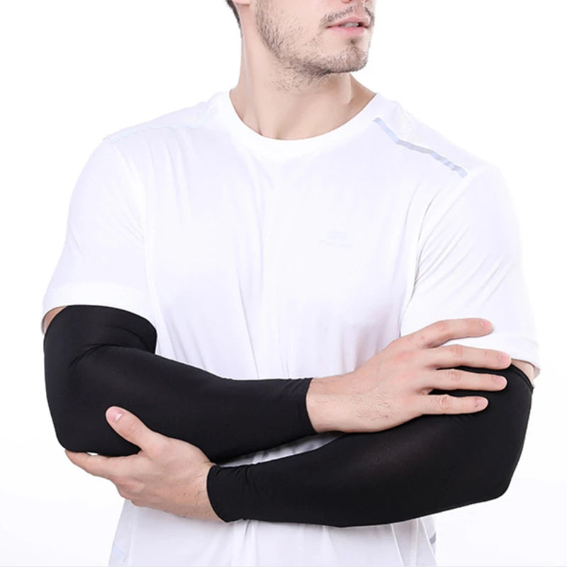 2Pcs Unisex Cooling Arm Sleeves - UV Protection for Outdoor Sports, Running, Fishing & Cycling, Ideal for Hiding Tattoos