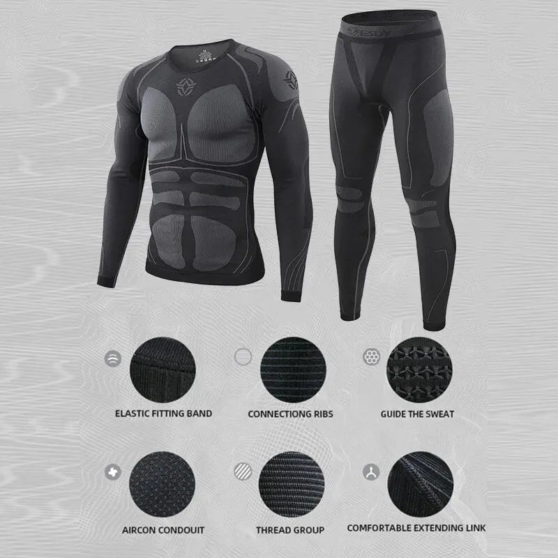 Men's Sport Thermal Underwear Suits - Quick Dry Compression Cycling & Fitness Clothes