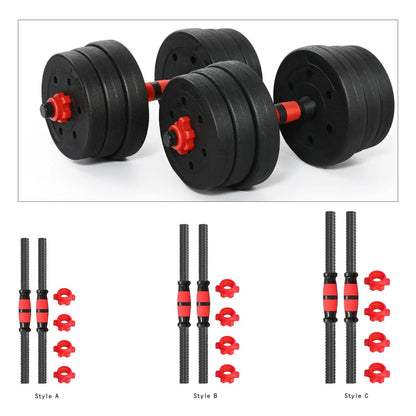 2Pcs Adjustable Dumbbell Bars Set - Fitness Equipment for Strength Training, Durable Steel Bar with Secure Spinlock Collar