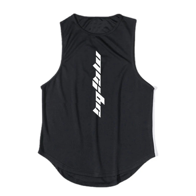 Summer Mens Running Vest Loose Gym Bodybuilding Fitness Sports Polyester Quick Dry Mesh Marathon Training Basketball Tank Top