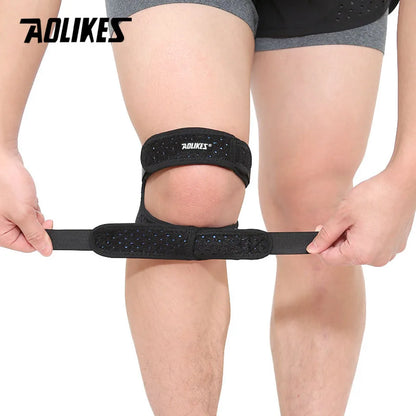 AOLIKES Adjustable Patella Knee Strap with Double Compression Pads for Running, Basketball, Football, and Cycling