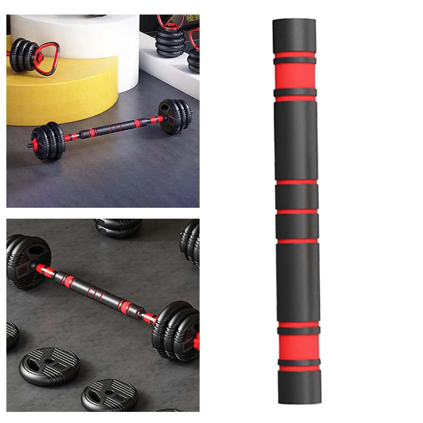 Adjustable Dumbbell Handlebar – Loadable Weight Adapter for Strength Training and Fitness Workouts