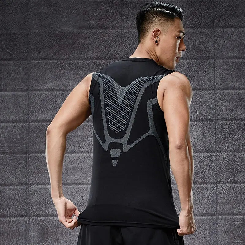 Men's Quick-Drying Sleeveless Sports Clothes - Ice Silk Training T-Shirt