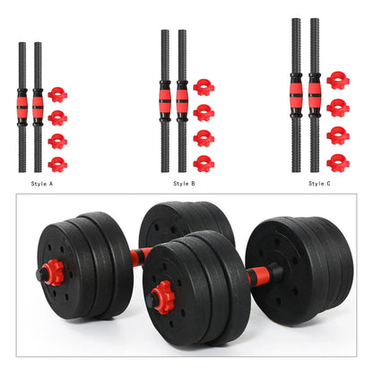 2Pcs Adjustable Dumbbell Bars Set - Fitness Equipment for Strength Training, Durable Steel Bar with Secure Spinlock Collar