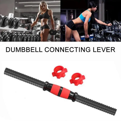 Adjustable Threaded Fitness Dumbbell Handle Bar Extension Set for Weight Lifting