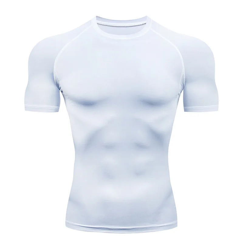 Men's Short Sleeved Quick Dry Fitness T-Shirt - Breathable Sportswear Clothes