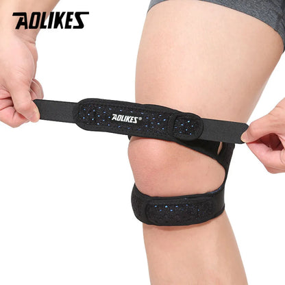 AOLIKES Adjustable Patella Knee Strap with Double Compression Pads for Running, Basketball, Football, and Cycling