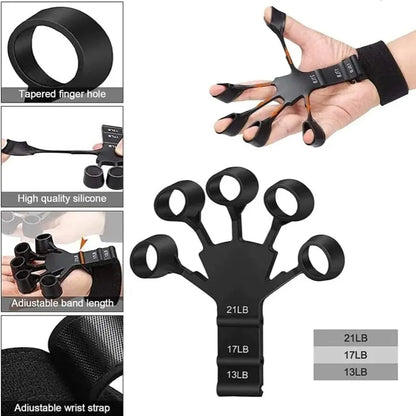 6-Level Resistance Finger Gripper – Hand Strengthener for Guitarists and Rehabilitation