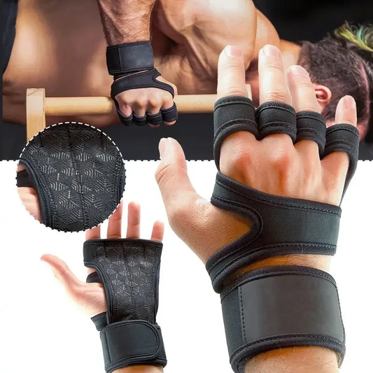 1Pair Training Sport Gloves for Men Women Workout Fitness Body Building Weightlifting Gym Hand Wrist Palm Protector Dumbbells Ha