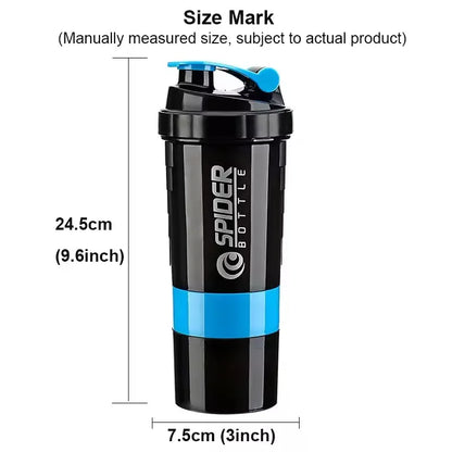 3 Layer Shake Cup - Protein Powder Stirring Fitness Bottle for Body-Building and Exercise, Large Capacity, Gift-Worthy Design