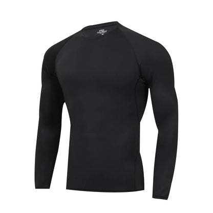 Men's Quick-Drying Long-Sleeved Sports Underwear Suit - Versatile Fitness Tights for Football, Basketball, and Year-Round Training