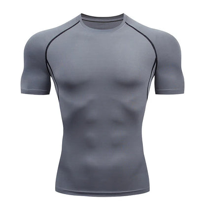 Men's Short Sleeved Quick Dry Fitness T-Shirt - Breathable Sportswear Clothes