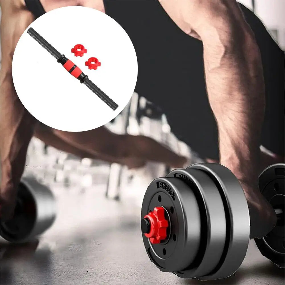 Adjustable Threaded Fitness Dumbbell Handle Bar Extension Set for Weight Lifting