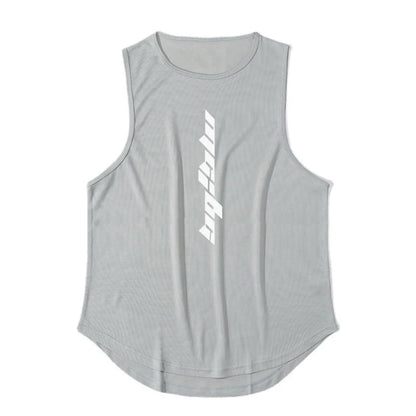 Summer Mens Running Vest Loose Gym Bodybuilding Fitness Sports Polyester Quick Dry Mesh Marathon Training Basketball Tank Top