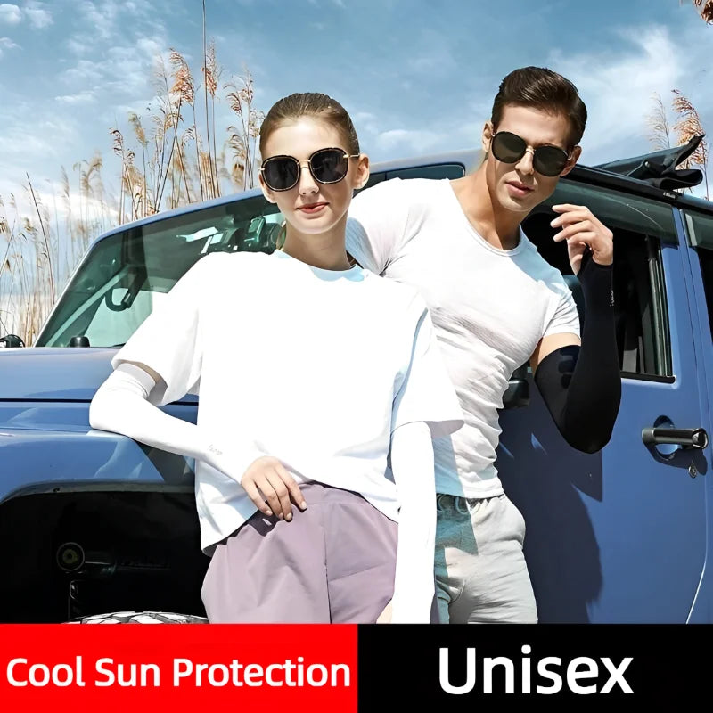 UV Sun Protection Compression Arm Sleeves - Summer Cooling Clothes for Sports, Golf, and Outdoor Activities