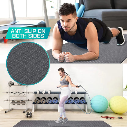 Fitness Puzzle Mat 4~12Pcs, Non-Slip EVA Foam Floor Tiles, Interlocking Massager Mat for Home Gym Equipment