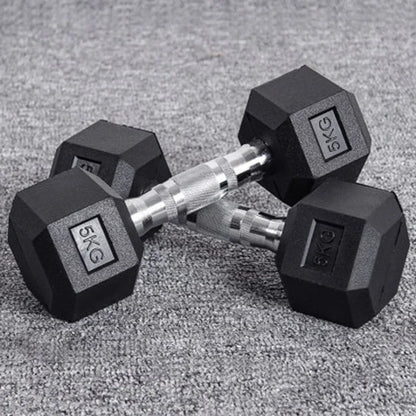 Hexagonal Fixed Dumbbells - Durable Rubber Dumbbells for Men's and Women's Home Fitness Training