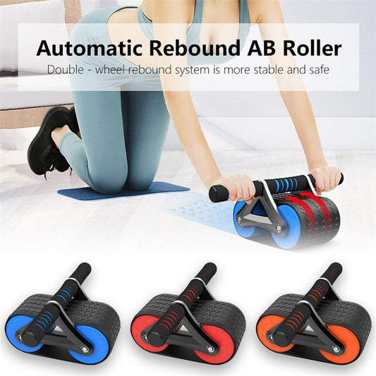 Automatic Rebound Ab Wheel Roller – Double Wheel Abdominal Exerciser for Home Fitness